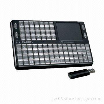 2.4GHz Wireless Mini Keyboard with Mouse Pad, 10m Remote Control Range and 3 LED Indicator Lights